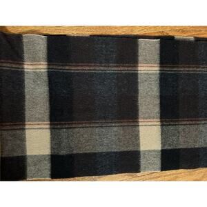 CLUB ROOM Men's Plaid 100% Cashmere Scarf Brown Beige Black Fringe 65x12”